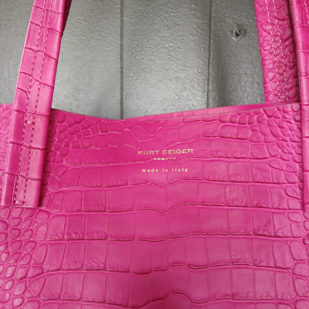 Kurt Geiger Pink Croc-Embossed Women's Bag